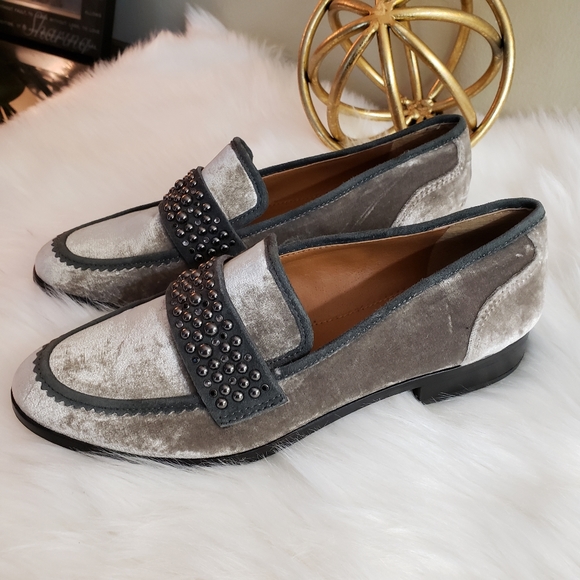 Franco Sarto Shoes - Franco Sarto | 7 Johanna Loafer Gray Velvet metal